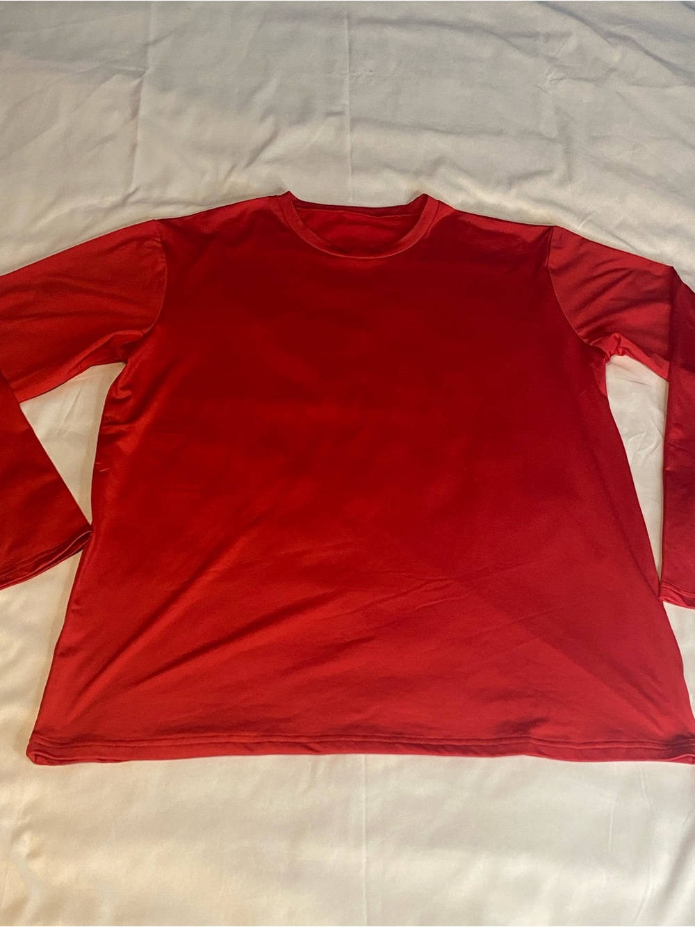 Men's Classic Red Long-Sleeve Crewneck Shirt Size XL